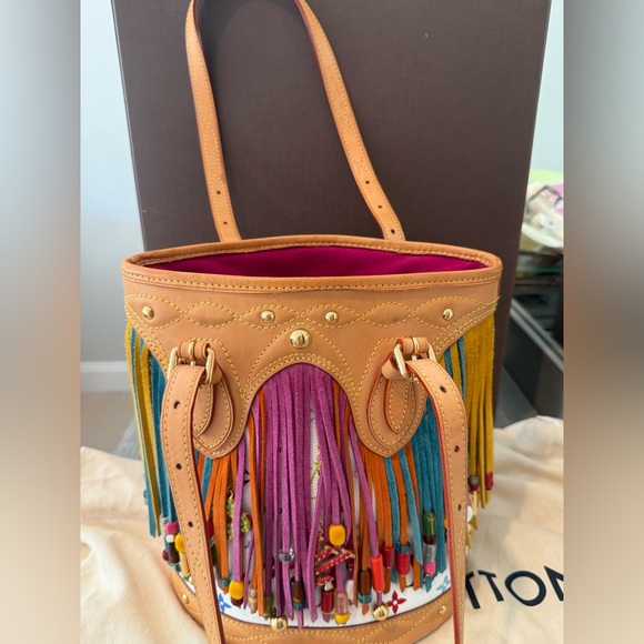 ***SOLD*** Louis Vuitton X Murakami Spring 2006 Multicolor Fringe Bucket Bag - Picture 7 of 13
